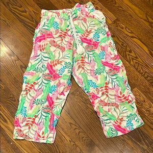 Colorful Tropical Print Pants linen